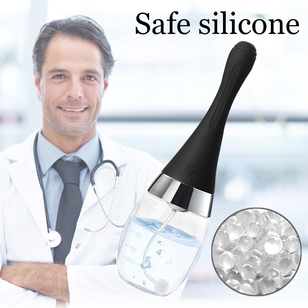 Fully Automatic Enema Cleaning Container, Vagina and Anal Cleaner Douche, Bulb Design Silicone Health Tool Sex Toy for Woman and Man