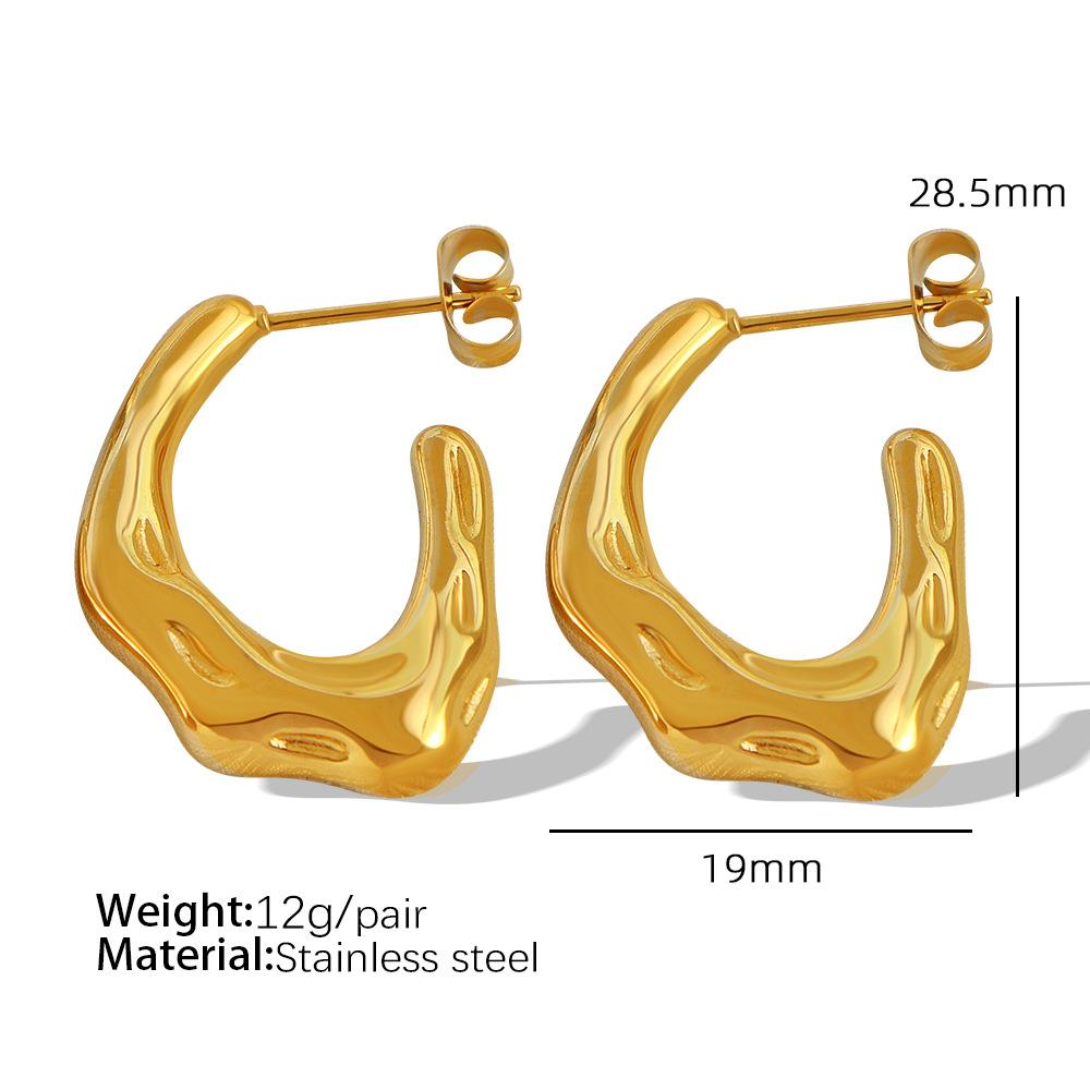 European and American design croissant hammer triangle earrings 18k design commuter earrings