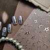 Punk Irregular Lines Metal Silver Stripe Lines Rhinestone 5D Nail Art Sticker Self Adhesive Decoration Manicure Decal DIY