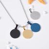 Round Stainless Steel Titanium Dog Tag Pendant with Laser Engraving