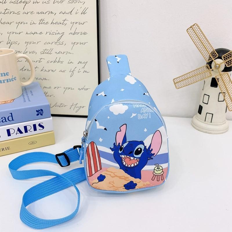 Bluey Stitch Cartoon Kids Mini Shoulder Bag With Breathable Nylon For Daily Use