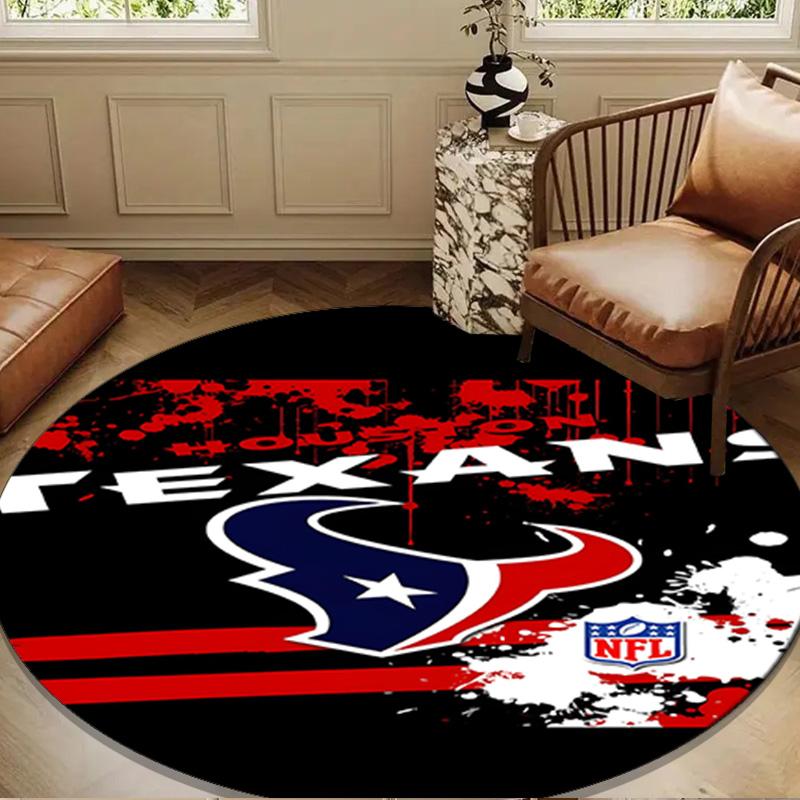 basketball Texans Logo Round mat, Anti-slip Circle Carpet Chair rug For livingroom,Bedroom, doormat home decor Gift Christmas Gifts