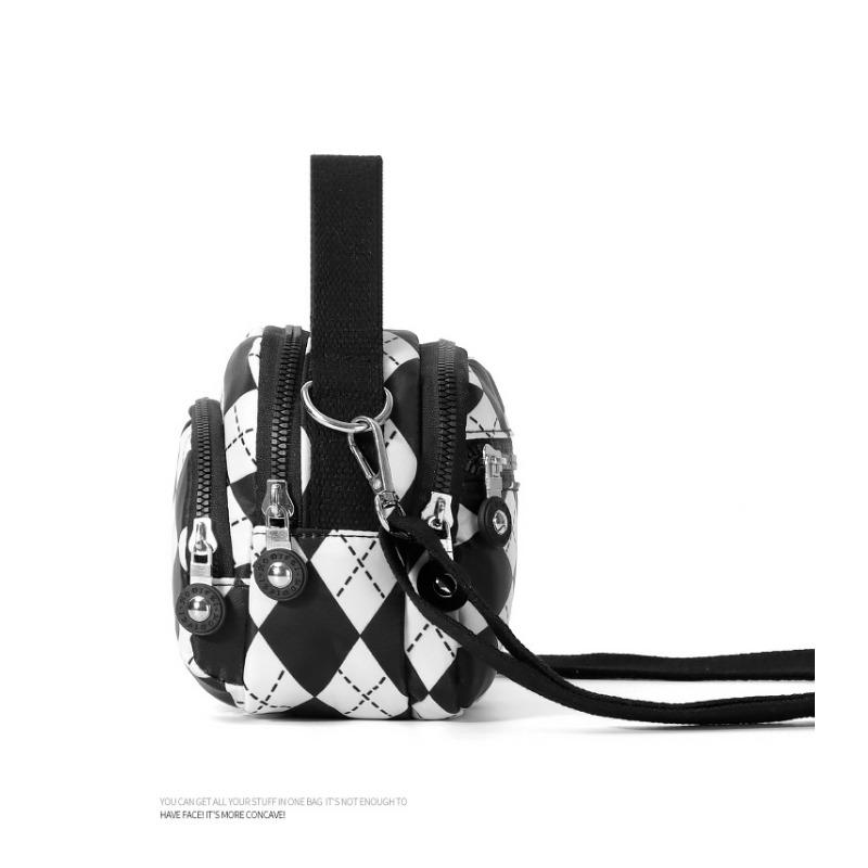Small Bag, Women's Nylon Shoulder Crossbody Bag, Casual Printed Small Square Bag