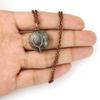 Natural Crystal Rough Stone Amethyst Round Winding Tree Of Life Pendant Necklace N647