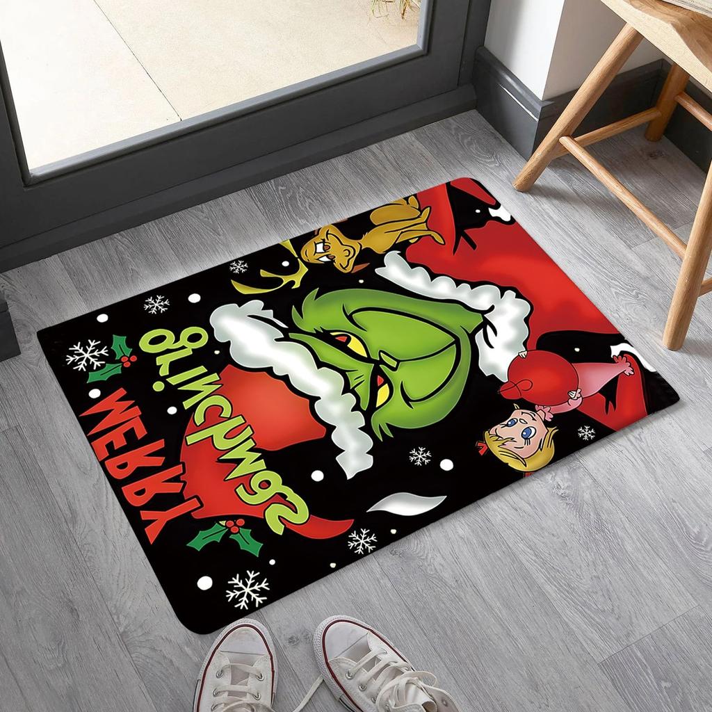 Christmas Themed Carpet Non- Door Entrance Mat Absorbent Bathroom Entrance Floor Mat