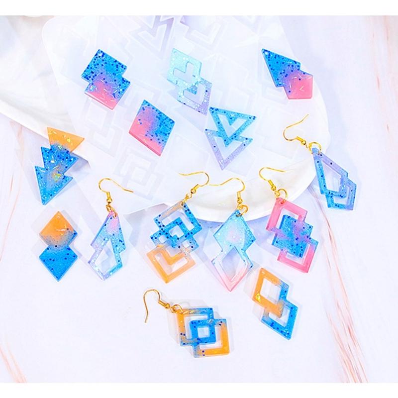 Geometrische Silikonform Ausgehöhlte Ohrringformen Schmuckherstellungsformen Silikonformen Perfektes Geschenk für DIY-Bastler