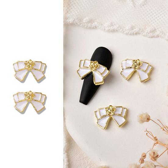 10Pcs Nail Bowknot Decors Anti-drop Non-Fading Art Camellia DIY French Style