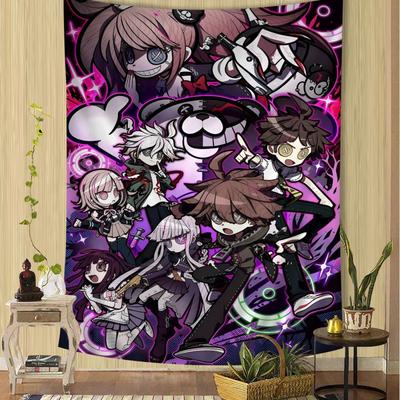 VIKAMA Dark Academy Anime Banner Danganronpa Logo Backdrop Suitable For Anime Merchandise Event Decor Cloth Decoration