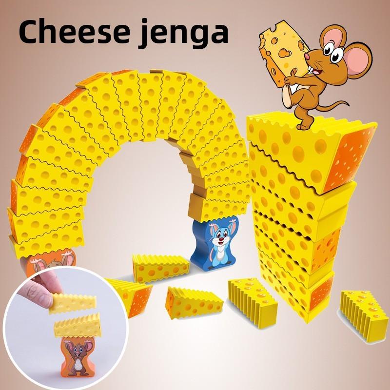 Mouse Cheese Stack Tower Stacking Toy For Kids With Visual And Handeye Coordination Development