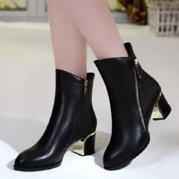 Tacón alto mujeres PU cuero botines mujer zapatos de tacón alto comprar a  buen precio — entrega gratuita, reseñas reales con fotos — Joom