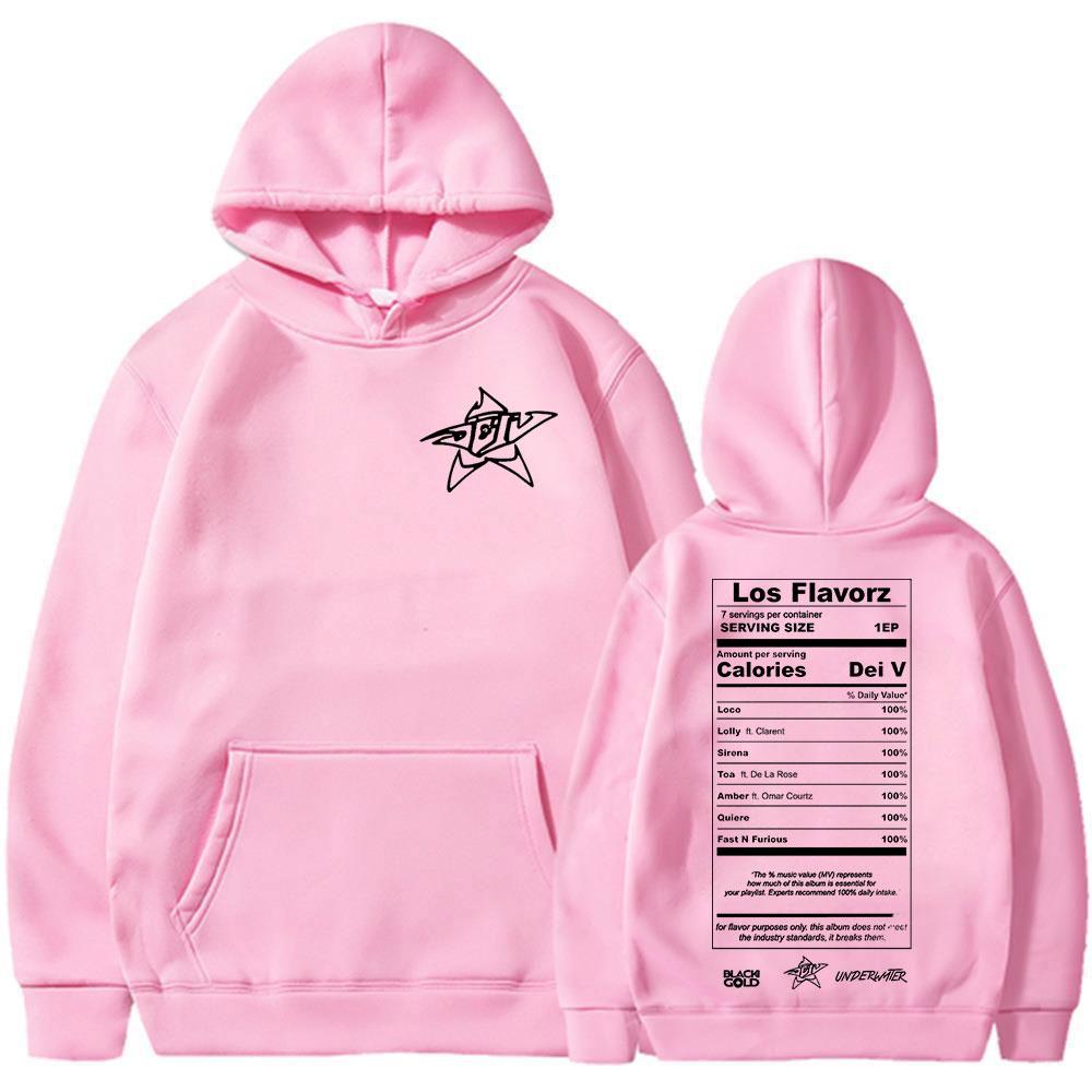 Rapper Dei V Los Flavorz Album 2025 Hoodies Herren Damen Kleidung Mode Hip Hop Langarm Sweatshirt Lässig Übergroßer Pullover