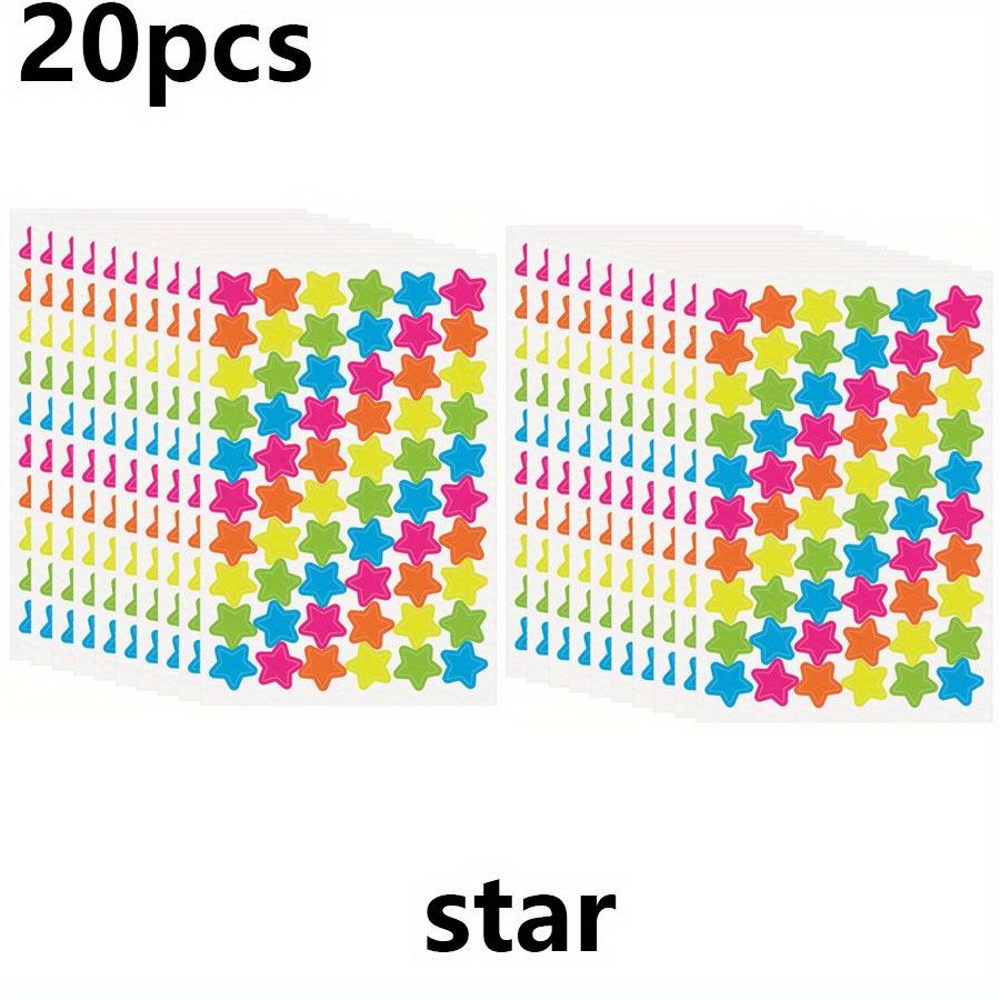 20 Sheets Colorful Alphabet Number Heart Star Dot Stickers Self-Adhesive Scrapbooking Stickers for DIY Art Crafts Creative JXB