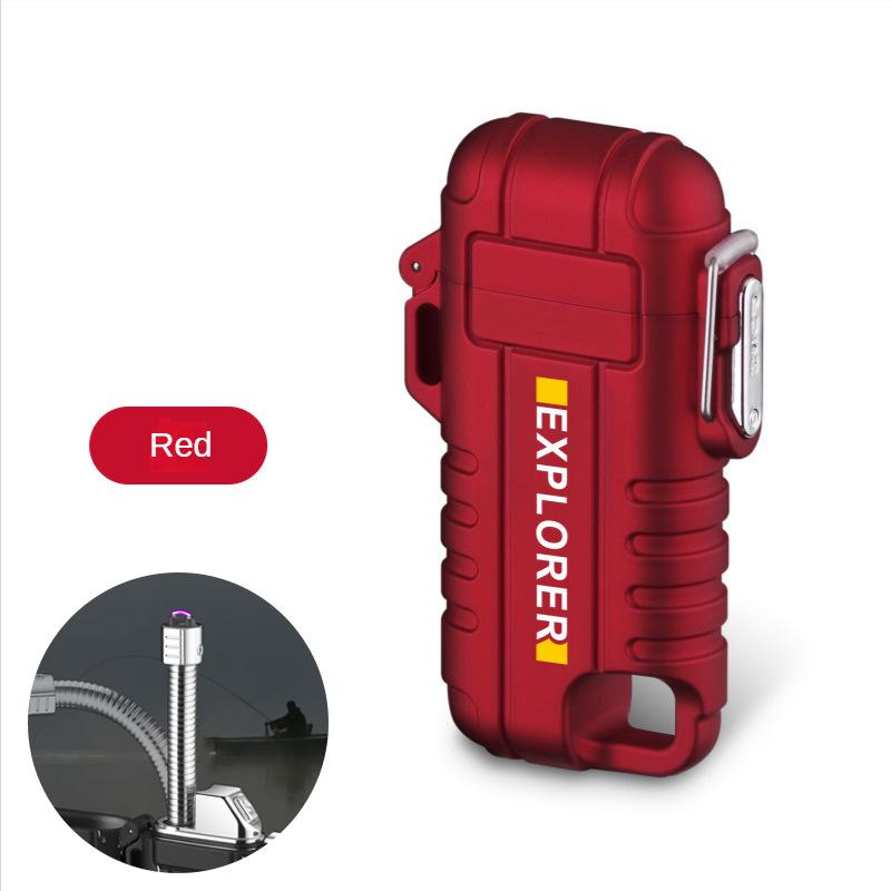 Outdoor Camping Waterproof Windproof Type-C Rechargeable Lanyard Lighter F37