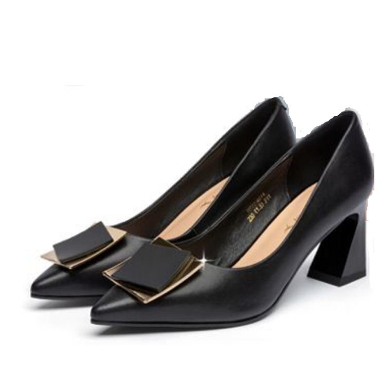 Zapatos de mujer, moda femenina, cómodos, de primavera y verano, sin cordones, con tacón cuadrado, para oficina, BA181