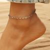 European & American Retro Letter Butterfly Pendant Multi-Layer Beach Anklet Set