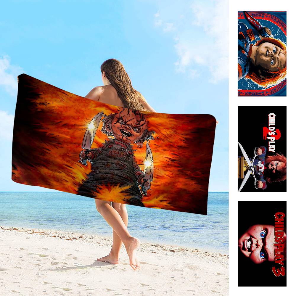 Classic Horror Movies Childs Play Anime Beach Swimming Towel Soft Absorbent Washcloth Children's Gifts For Kids Travel Camping