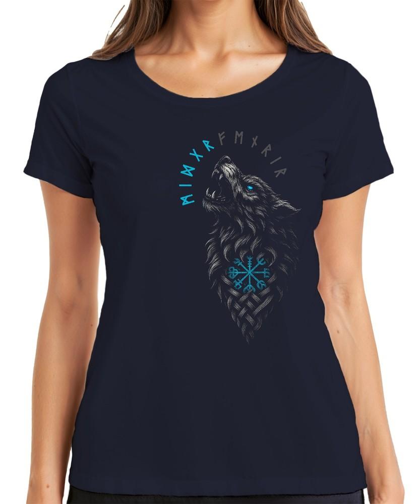 Viking Wolf Norse Vegvisir Runes Valhalla Fenrir Compass Unisexs Tshirt S