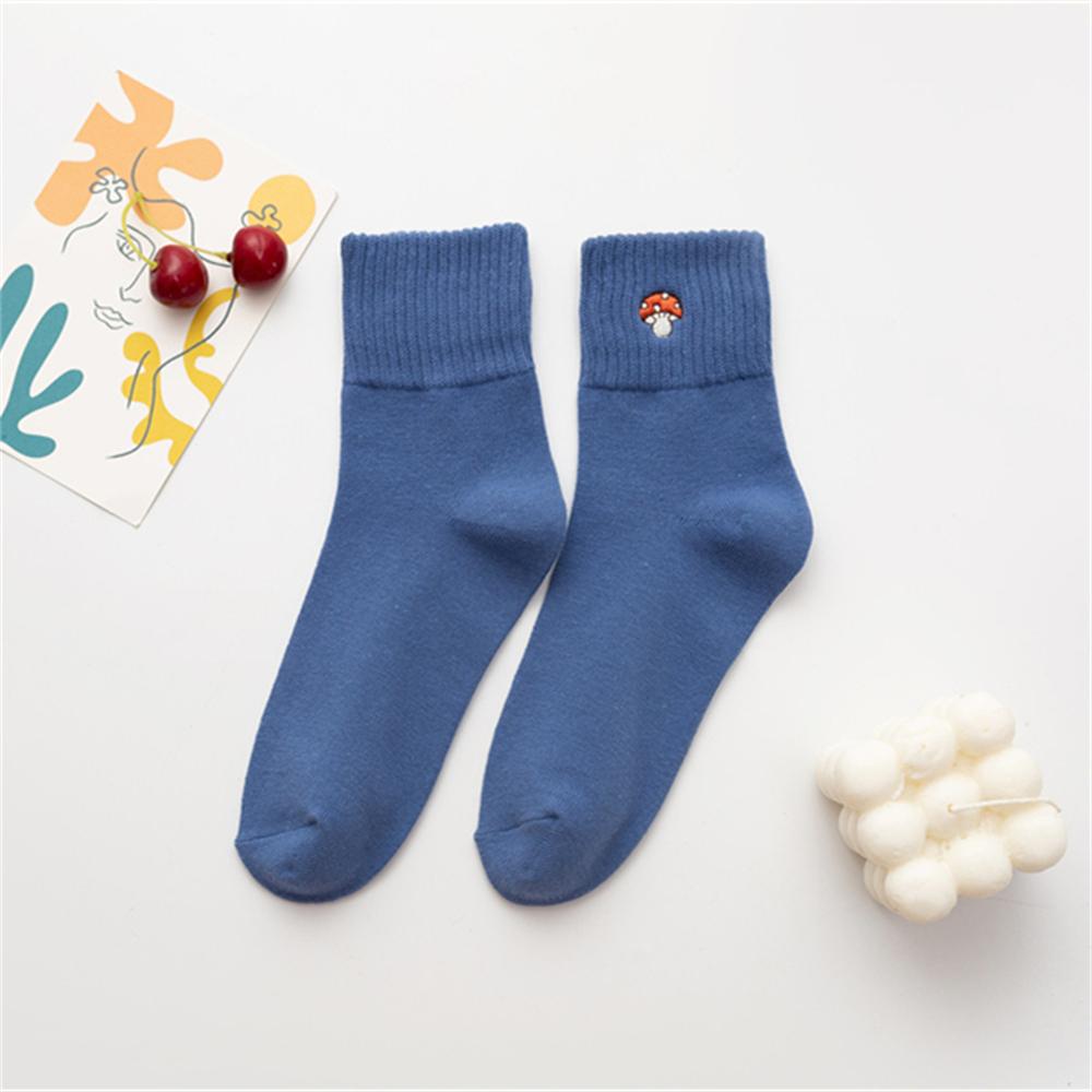 New Fashion Embroidery Cute Cartoon Mushroom Patterned Socks Casual Hipster Unisex Funny Gift Christmas Sokken Dropship
