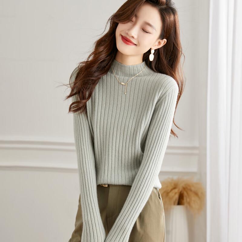 Srcr Women's 100% Cashmere Mock Neck Sweater