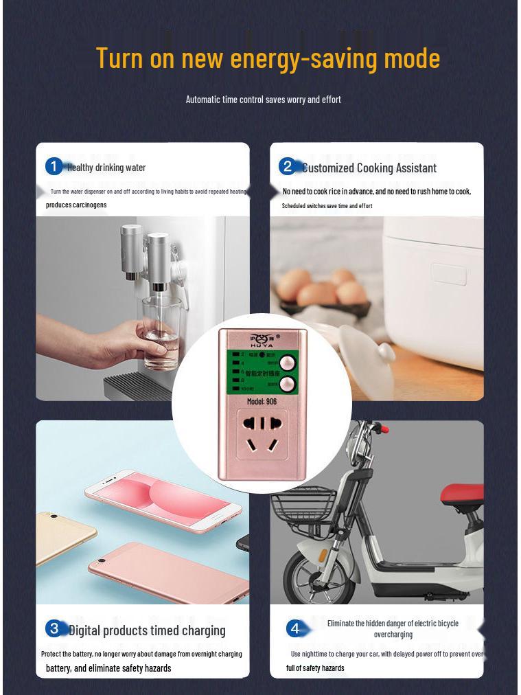 Universal Smart Electric Bike Phone Charging Timer with Auto Power Off