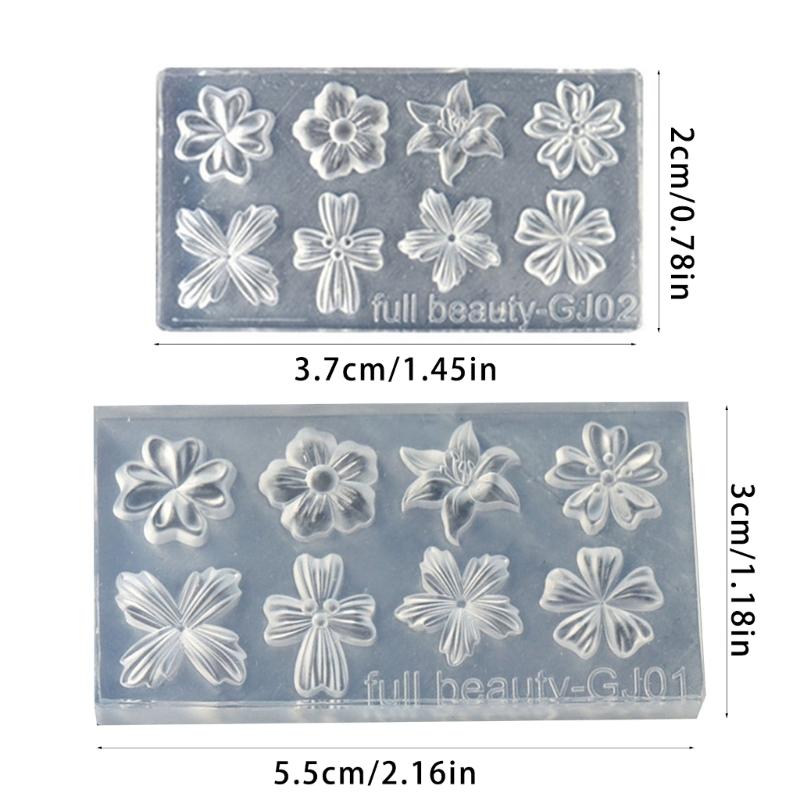 Resin Nail Art Decorations Mold Flower Silicone Mold Pendant Jewelry Making Tools Nail Art Carving Mold Earring Mold