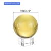 PATIKIL 50mm Crystal Ball, Set of 1, K9 Crystal Balls, Decorative Balls with Gift Box and Crystal Stand, for Photography and Office Decor, Yellow