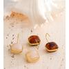 Yhpup Amber Beige Resin Square Drop Earrings Daily Stainless Steel Versatile Fashion Jewelry Cheap Accessories