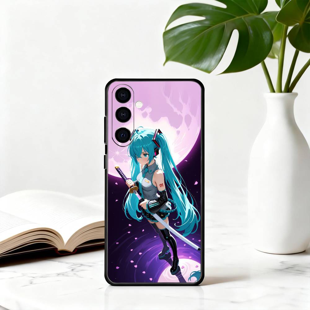 Anime cute M-MIKU Phone Case For Samsung Galaxy A73,A72,A71,A70,A53,A52,A51,Others Soft Black Cover