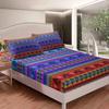 Bohemian Gypsy Fitted Sheet Full Size Boho Aztec Tribal Exotic Ethnic Bedding Set for Teens Adult Women Men Geometric Vintage