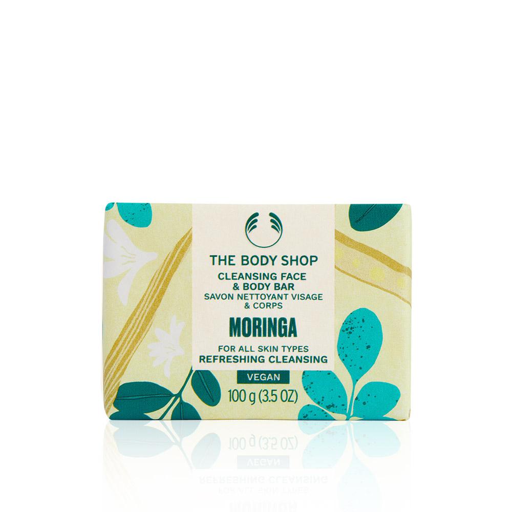 [The Body Shop] Moringa All-in-One Cleansing Face & Body Bar Soap 100G