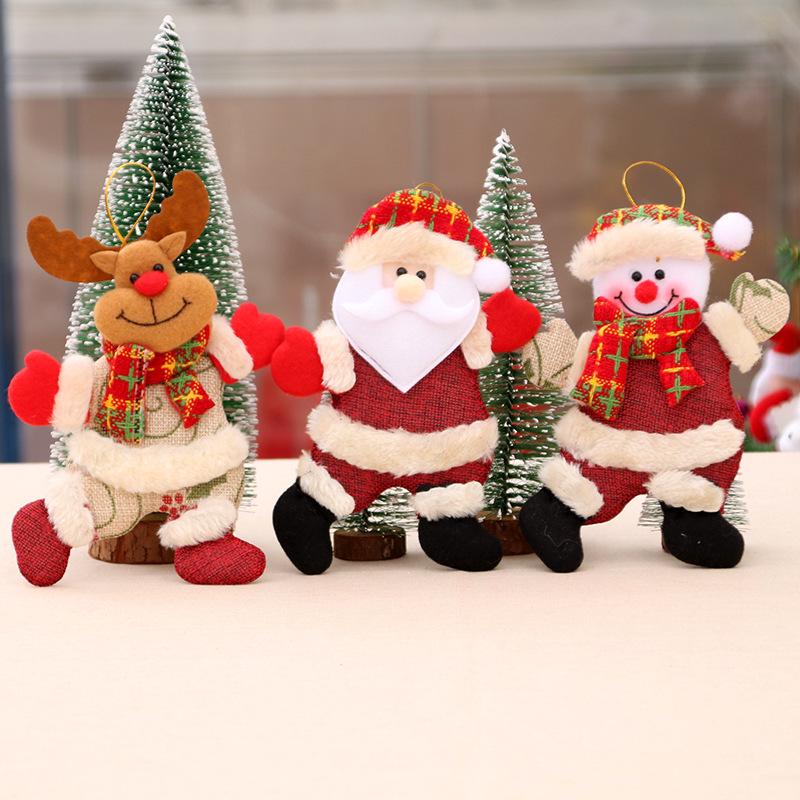 Christmas decorations old man snowman deer Christmas gift small pendant plush doll Christmas tree pendant supplies large deer