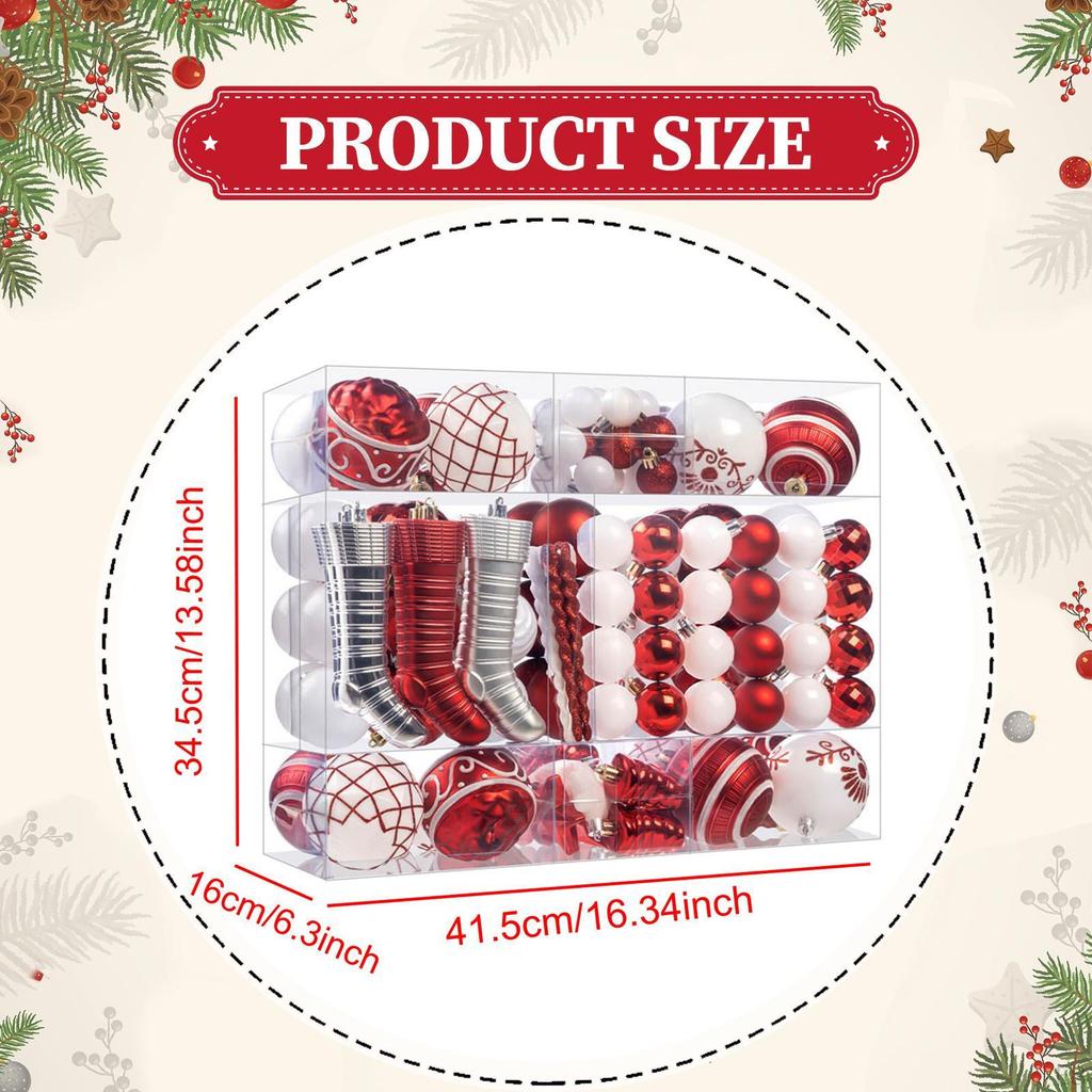 150 Pieces Christmas Ball Ornaments Baubles Hanging Balls Xmas Decorations for Home