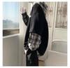 Men's Hoodie Plaid Patchwork Jacket - Spring & Autumn Lazy Style