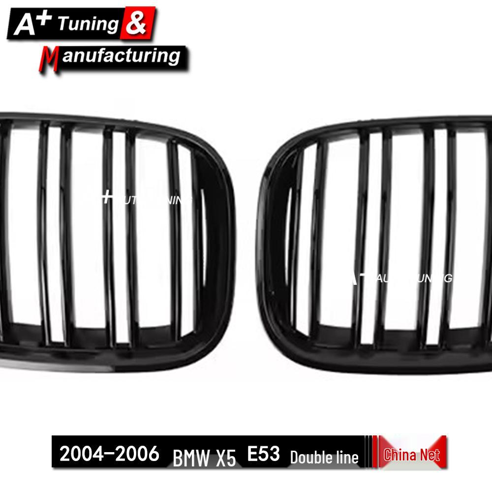 Glanzend Zwarte Dubbele Lijn Grille voor BMW X5 E53 (2004-2006)