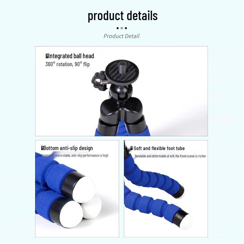 Octopus Mini Portable Selfie Stand with Bluetooth Remote for Creative Live Streaming