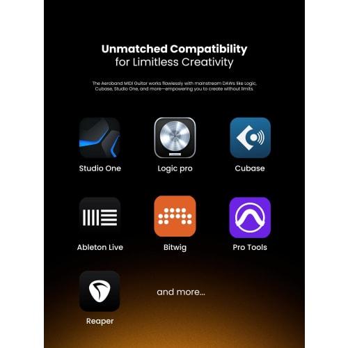 AeroBand Guitar, a Guitar-Shaped MIDI Controller for Music Production (Includes Bag)