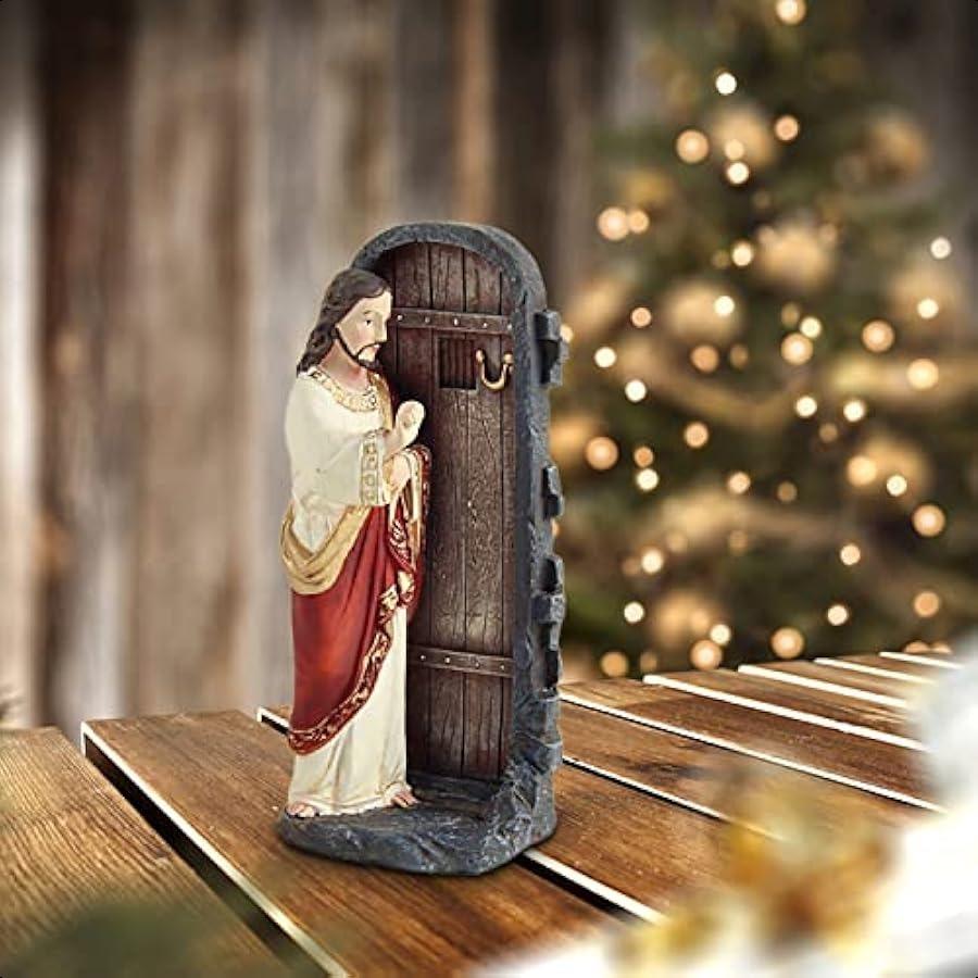 

Иисус стучится в дверь статуя 5.12 смола фигурка вдохновленная Откровением 3:20 Христианский религиозный домашний декор для молитвенной комнаты United States