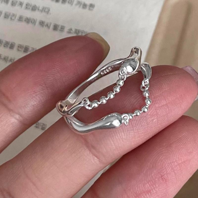 Fashionable Unique Floral Design Adjustable Open Ring For Women Stylish Copper Jewelry