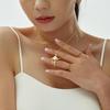 Qiong Yao Luxury Shimmering Star Zirconia Necklace with Personalized Stainless Steel Clavicle Chain, PVD Gold Plated.