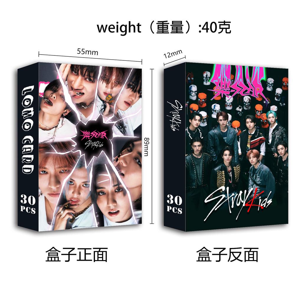 Skzoo Stray Kids In Stock Lomo Photo Cards 30 Pcs Double Sided Hd Laser Shiny Boxed Collectible Set Idol Fans Collection Gift