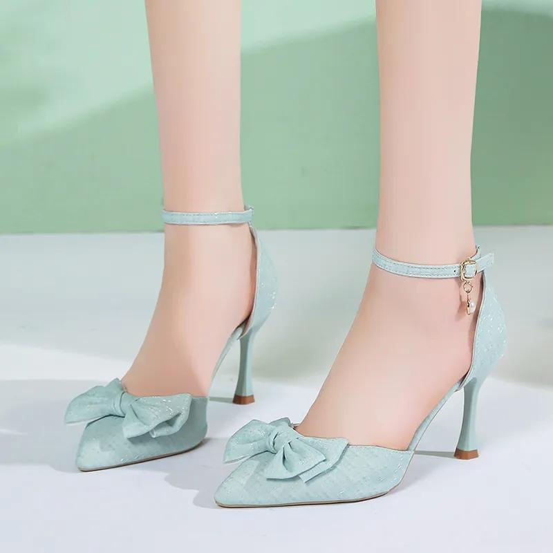 Fashion sapatos femininas women classic green light weight buckle strap stiletto heel shoes for sexy party clue office elegant pump ea90