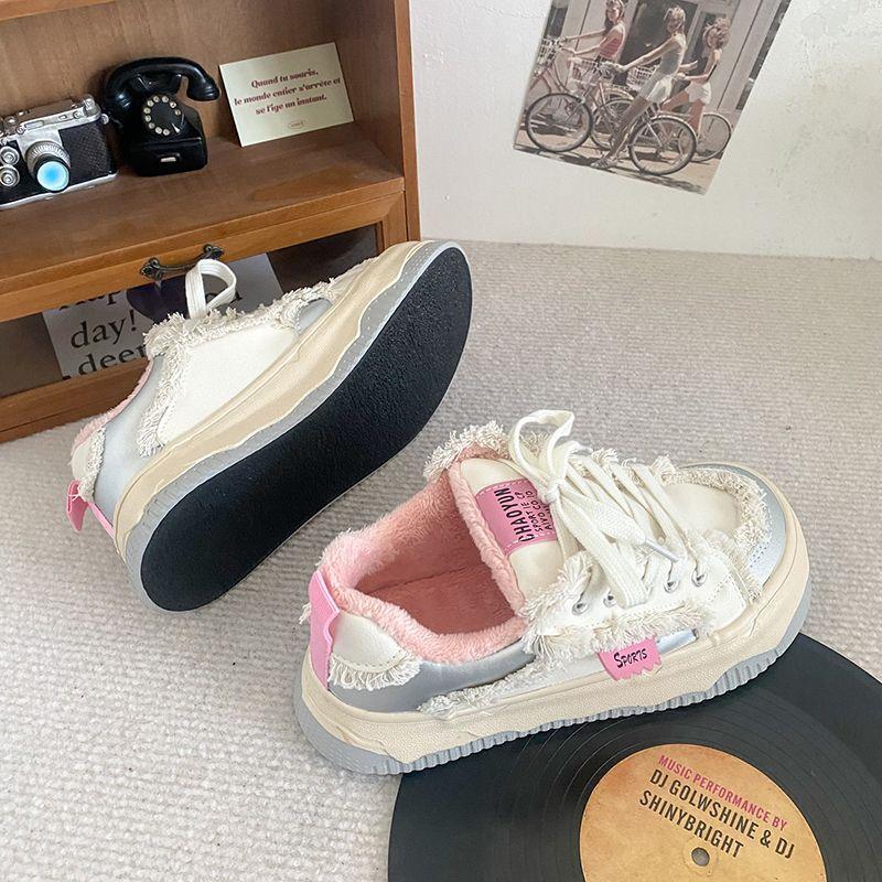 Niche velvet thickened warm bread shoes versatile short velvet cotton shoes 2025 new winter platform big head shoes women