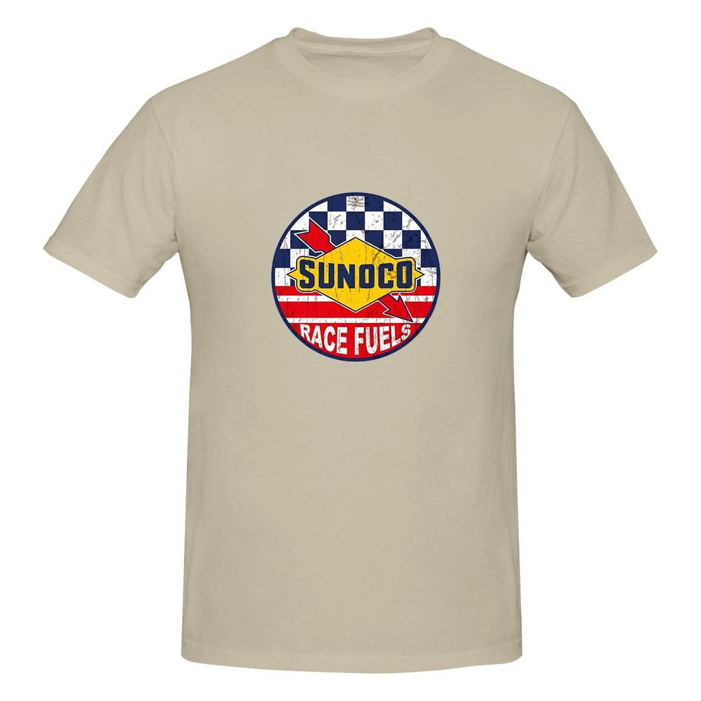 Vintage Sunoco Race Fuels Sign American Retro Tshirt Minimalist Japanese Style Faderesistant Cotton Tee