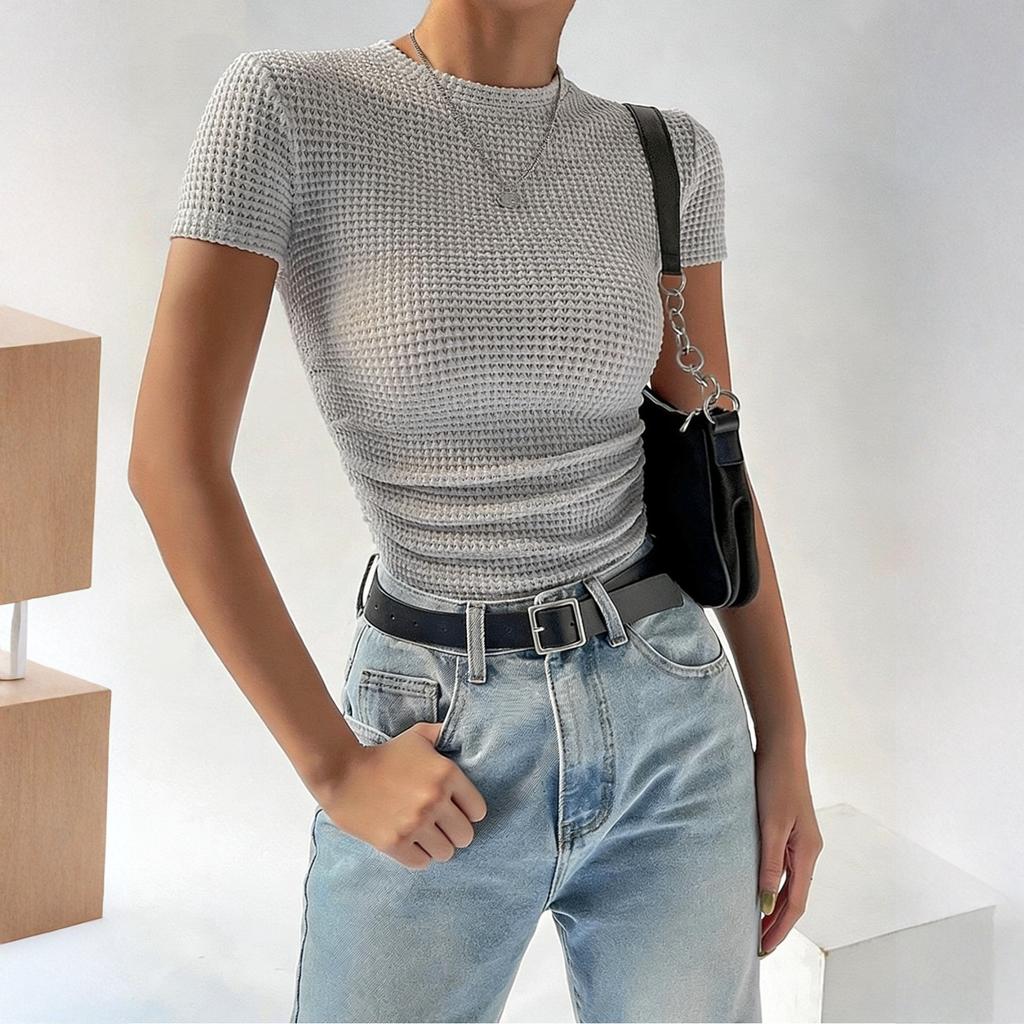 Women's Casual Round Neck Pullover Short-sleeved T-shirt Top