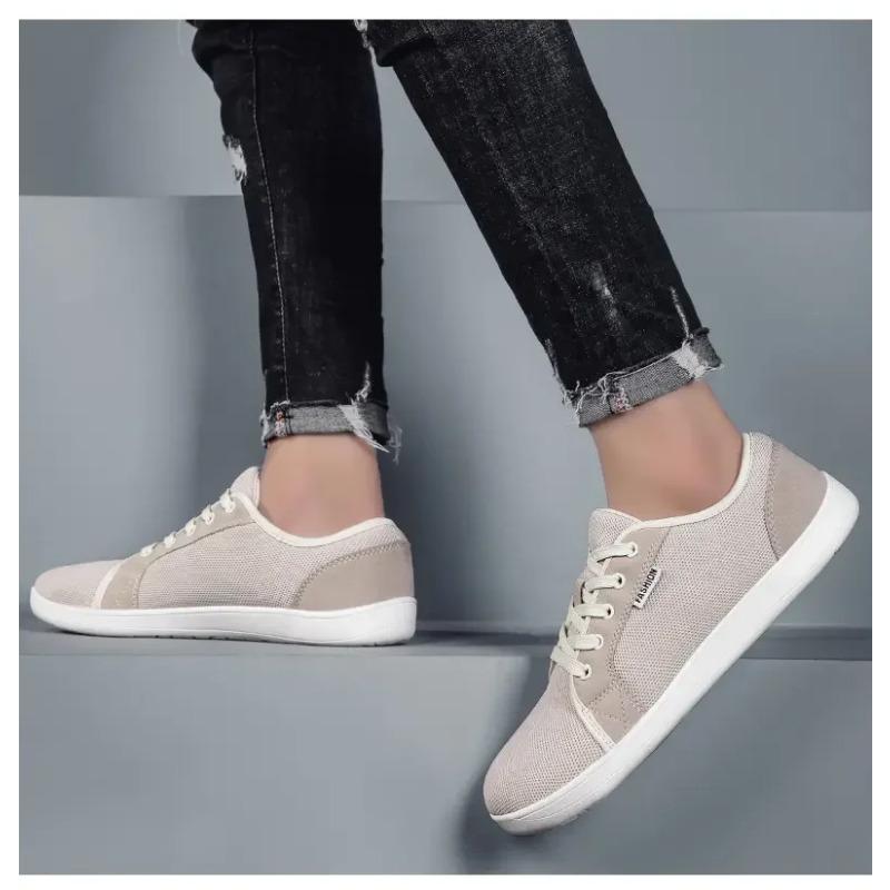 Men's Shoes and Sports Shoes Wide Toe Barefoot Casual Plus Size Wide Last Fashionable Canvas Black Flat Bottomed Board Shoes