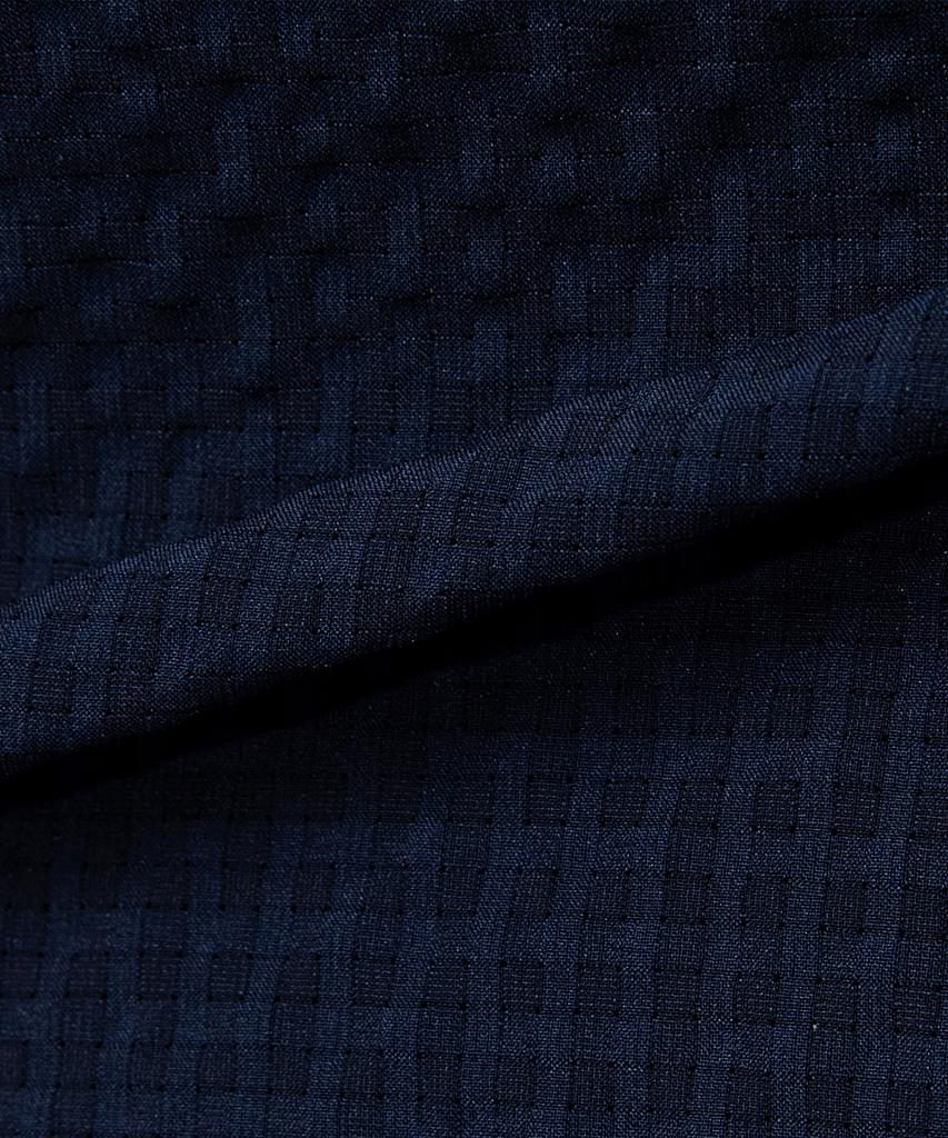 Mindbridge [Couture] Navy Two-Tone Seersker Oversized Trucker Jacket