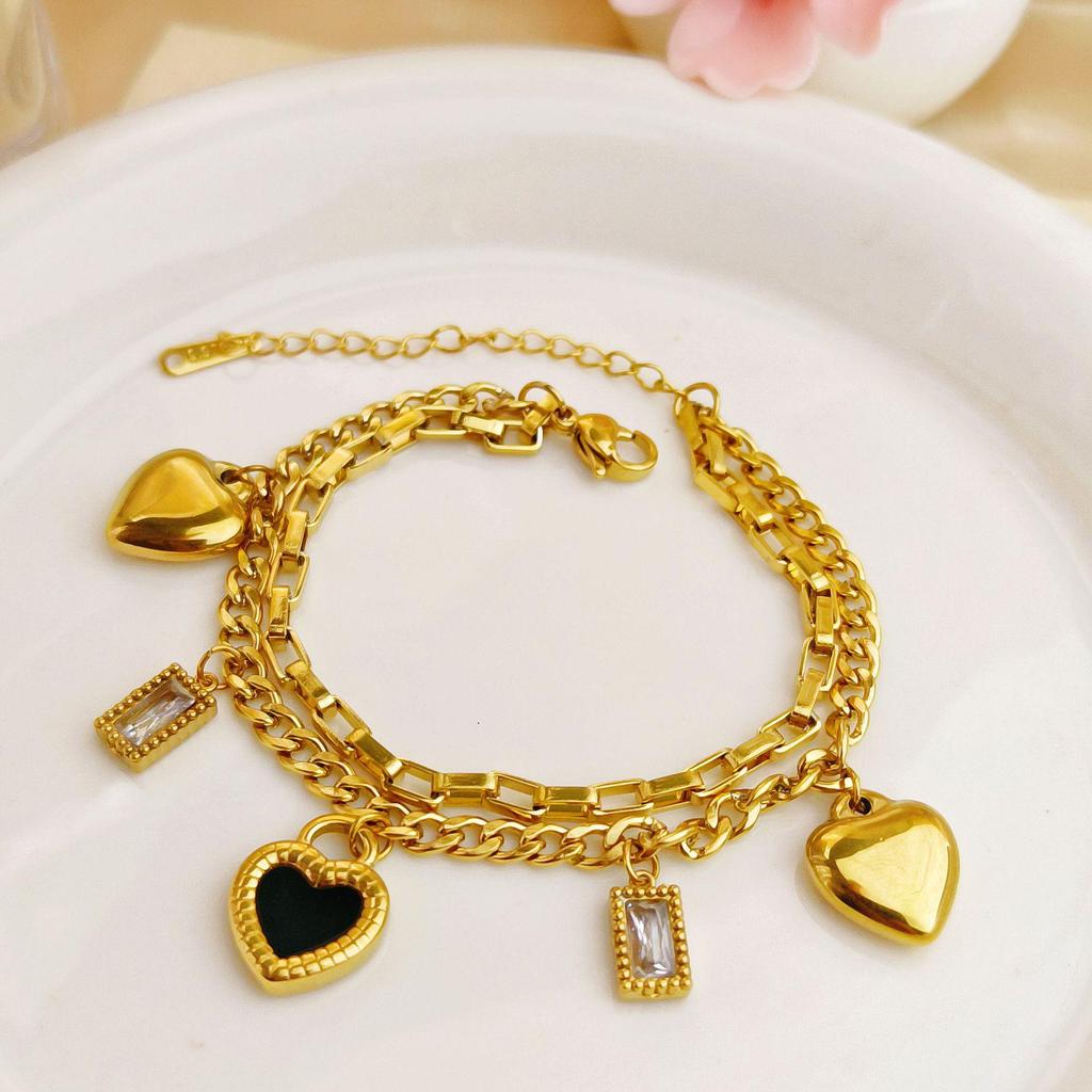 Meichen 18k Gold Non-Fading Titanium Steel Women's Fashion Bracelets - Simple, Versatile, Trendy European and American Style.