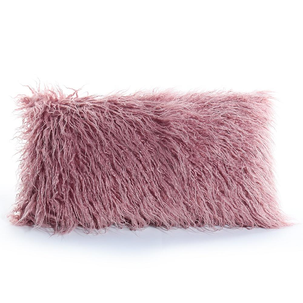 12 X 20 Inch 30 X 50 Cm Decorative New Luxury Series Style Grey Faux Fur Throw Pillow Case Cushion Cover for Sofa Bedroom Car