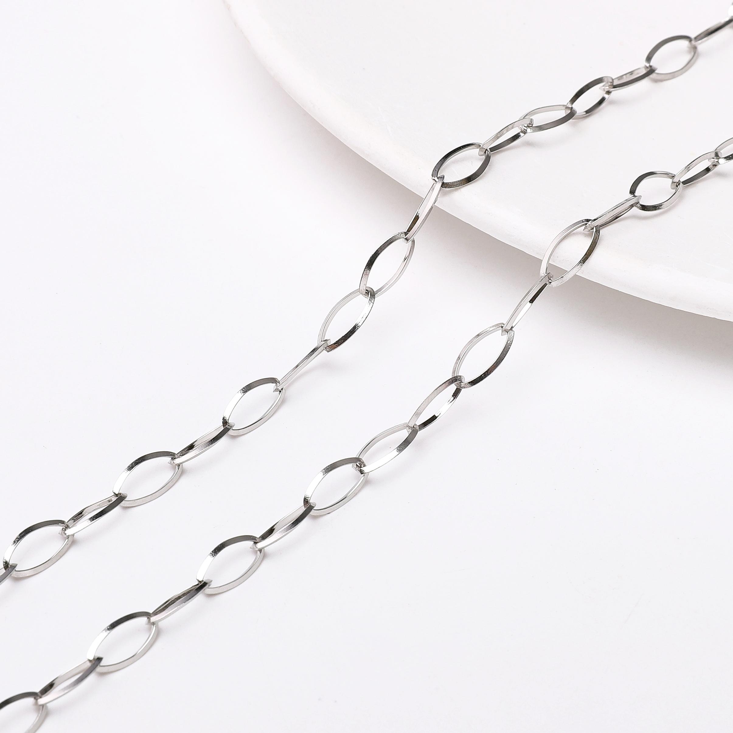 

1 метр цепи из нержавеющей стали кубинская звеньевая цепь базовая панк цепь для самостоятельного изготовления ожерелья браслета ювелирных изделий 4.5x9mm