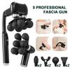 6-Heads Handhel Fascia Gun High Frequency Vibration Body Massage Gun Neck Shoulder Waist Back Handle Massager Fascia Masajeador